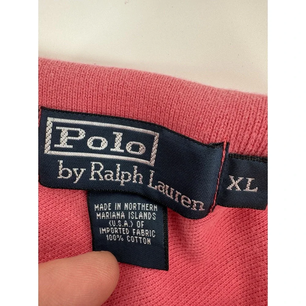 Polo‎ Ralph Lauren Men's Shirt Pink Red Short Sleeve Classic Fit Size XL